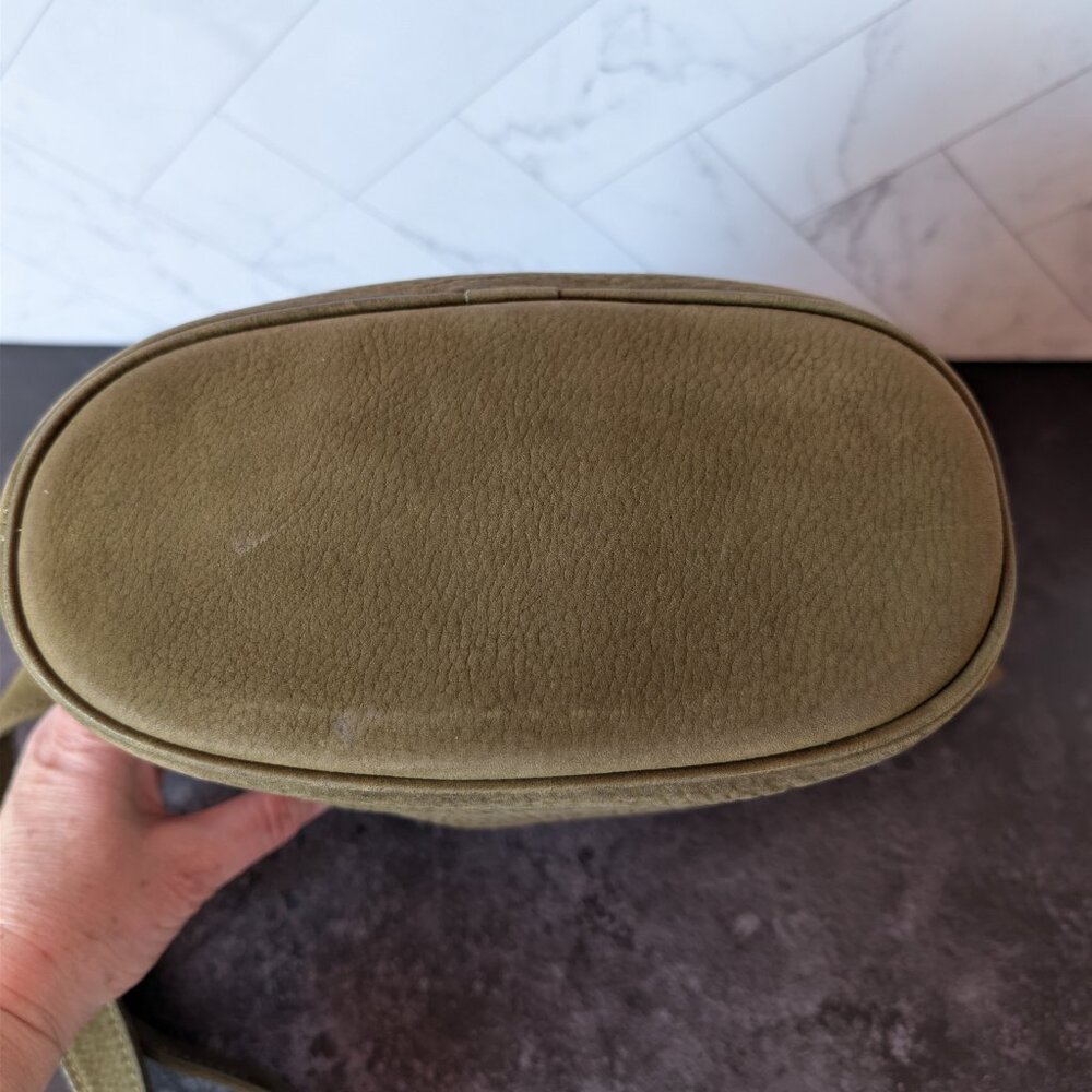 COACH RARE Vintage 1995 Pebbled Leather Olive Green Bucket N5M‑4933 w/ Dusty - Picture 8 of 16
